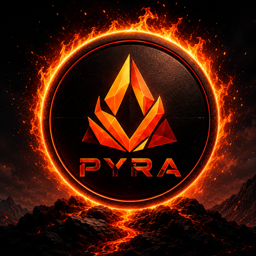 The PYRA emblem: a faceted flame enclosed by a ring of fire.